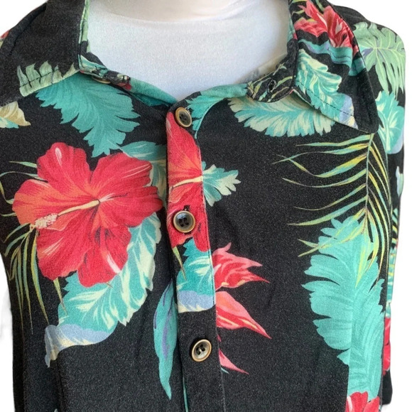 ZARA men's XL black Hawaiian faded shirt - Picture 4 of 5
